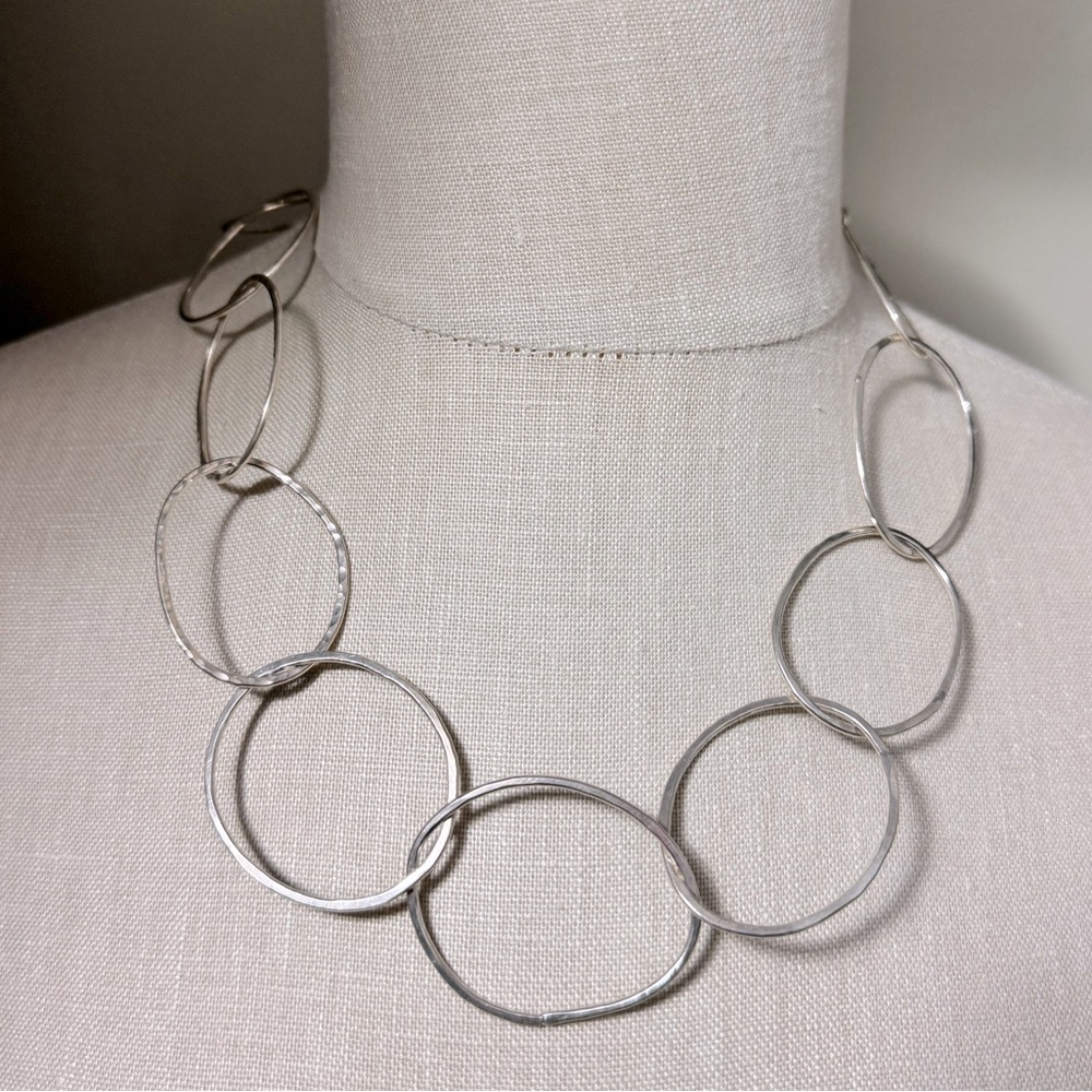 Sterling Silver Handmade Oval Chain Necklace
